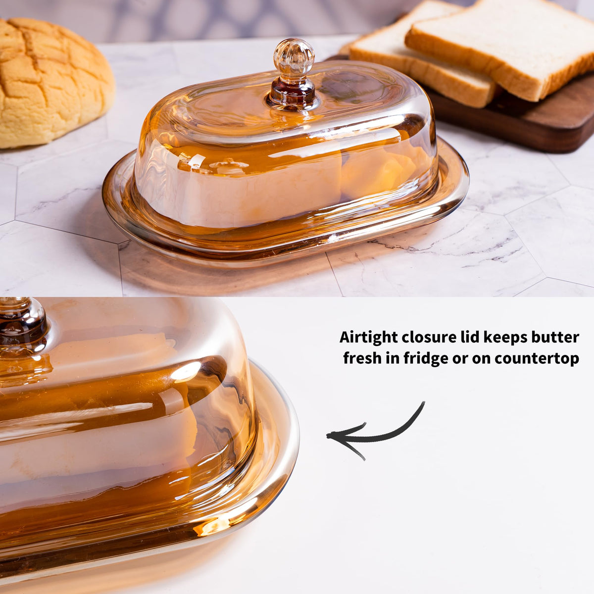 QIANCHANG butter dish stores small cheeses or desserts in style