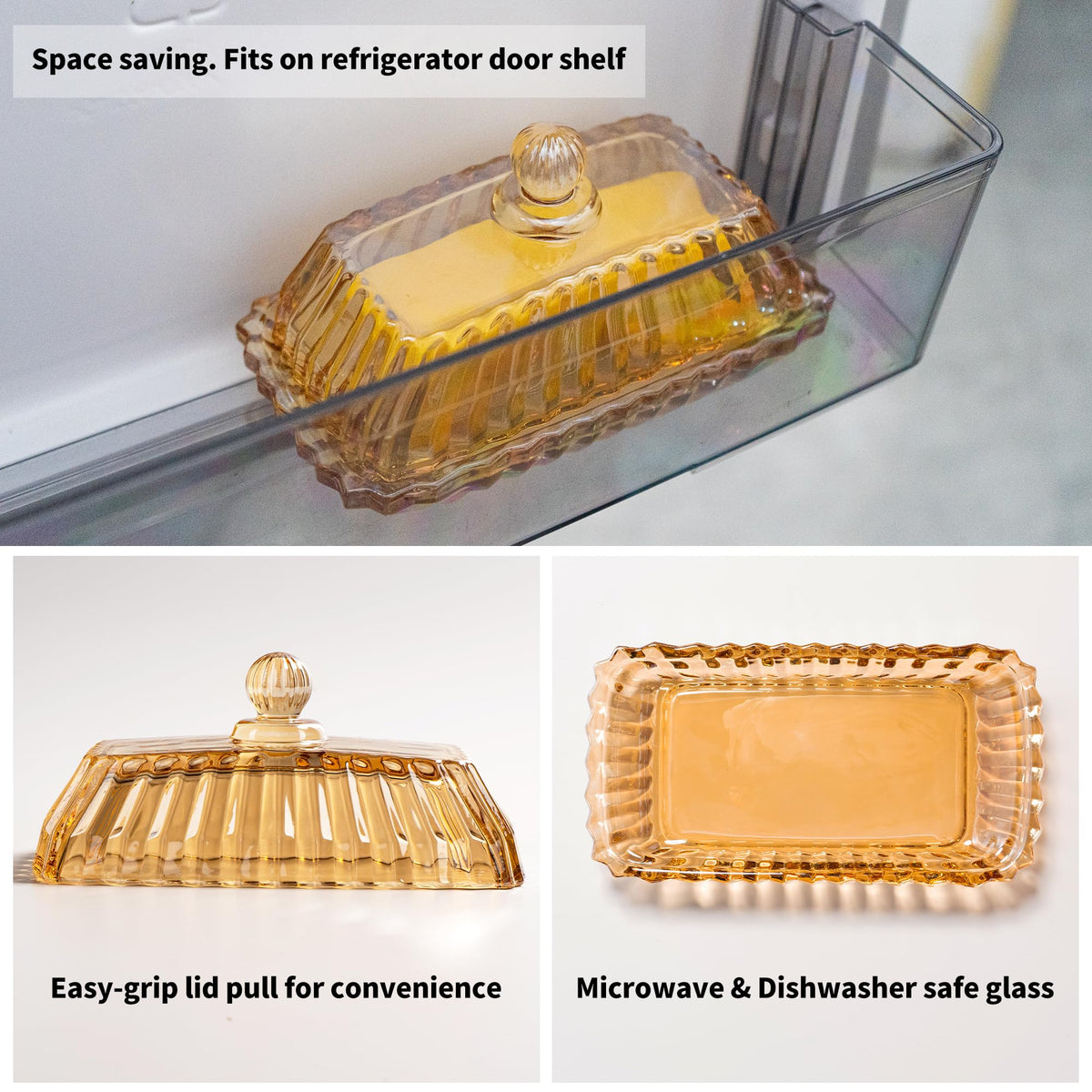 QIANCHANG champagne glass butter dish on countertop adds elegance and convenience