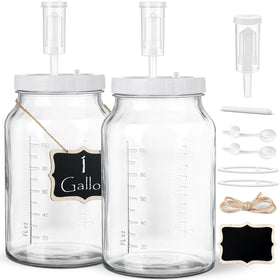 Qianfenie 2-pack 1-gallon jars with airlocks for airtight fermentation.