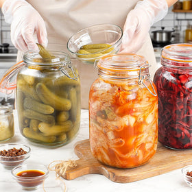 Qianfenie dishwasher-safe jars simplify cleaning after bulk pantry refills.