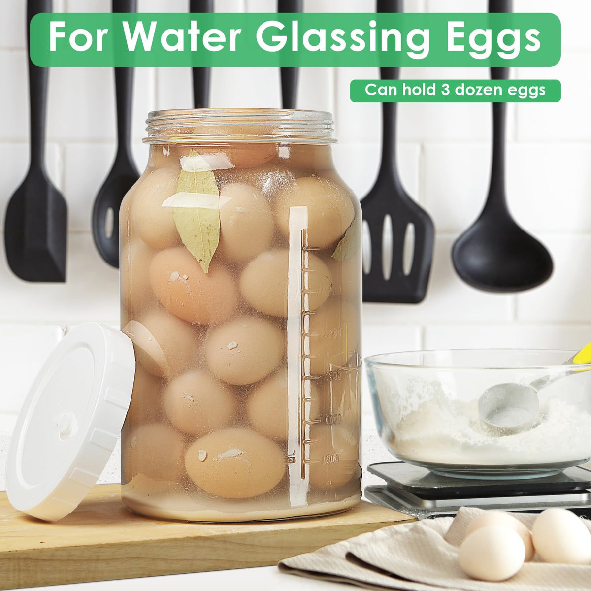 Qianfenie durable BPA-free glass jars for pickling, storage, and fermentation.