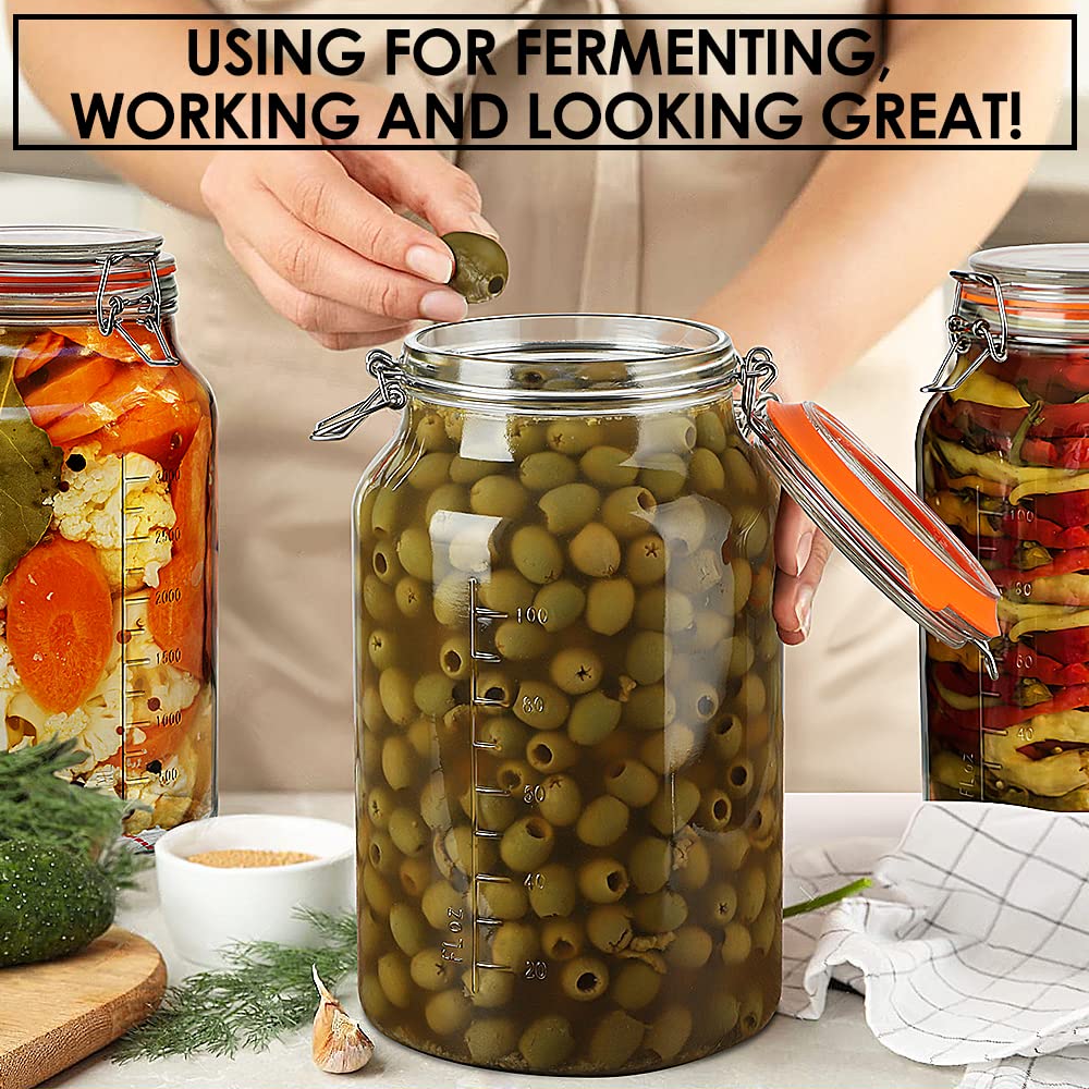 Qianfenie glass jar features measurement marks for precise portioning.