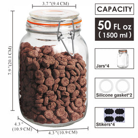 Qianfenie 7.9-inch tall jars fit neatly on standard shelves for organized kitchens.