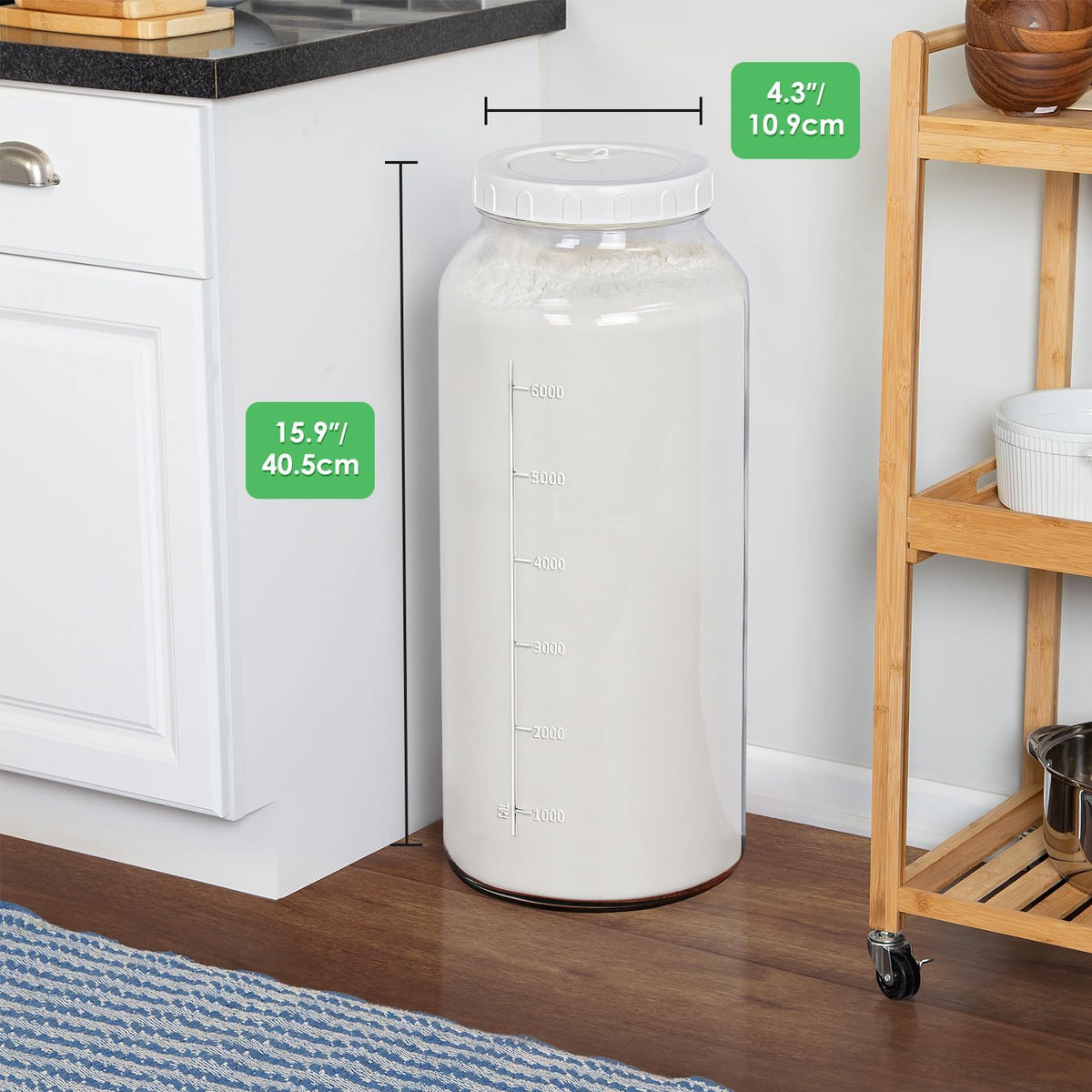 Qianfenie tall 2-gallon jar dimensions for large-batch projects