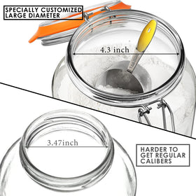 Qianfenie wide-mouth glass jar for easy pouring and cleaning.