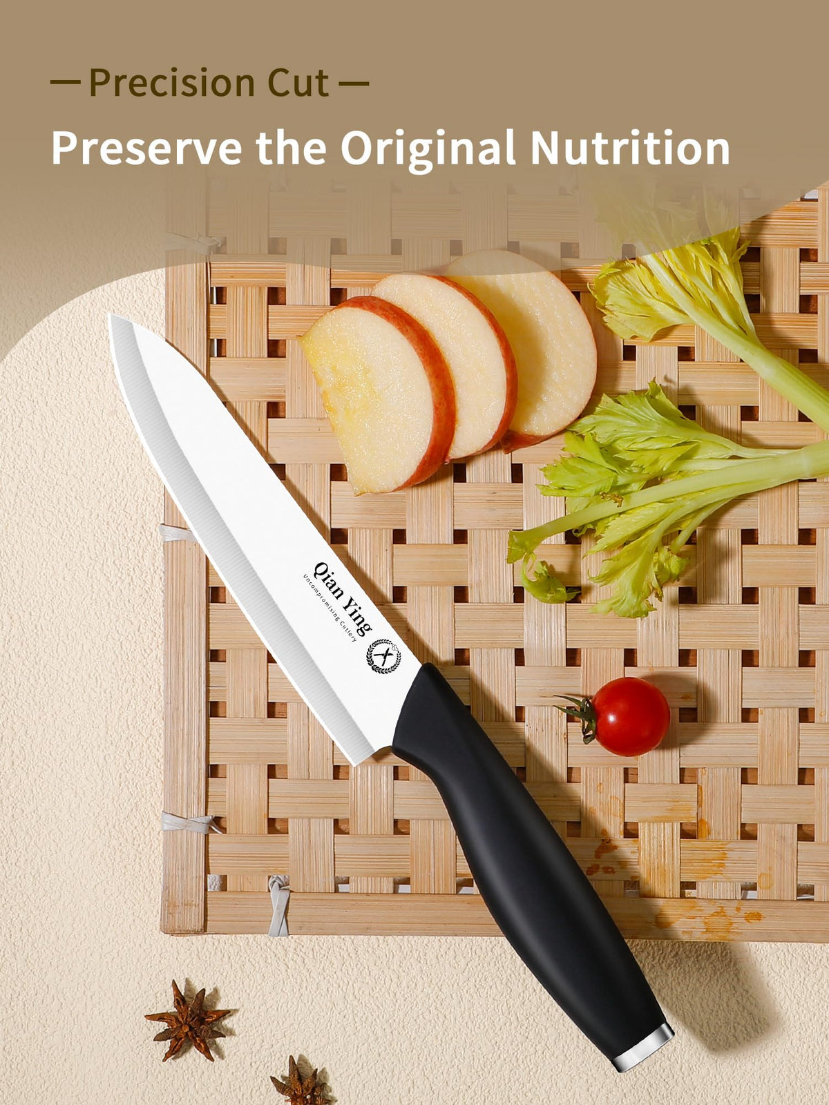 Qianying ceramic blades resist rust for long-lasting performance and clean cuts.