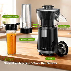 QIBOX Snow Cone Machine with dishwasher-safe parts for quick cleanup
