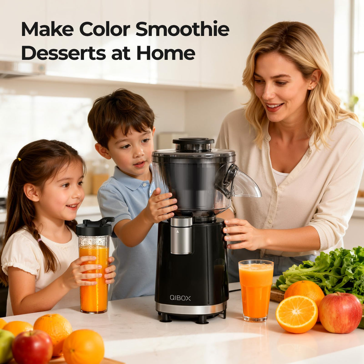 QIBOX Snow Cone Machine two-in-one design blends ice and smoothies