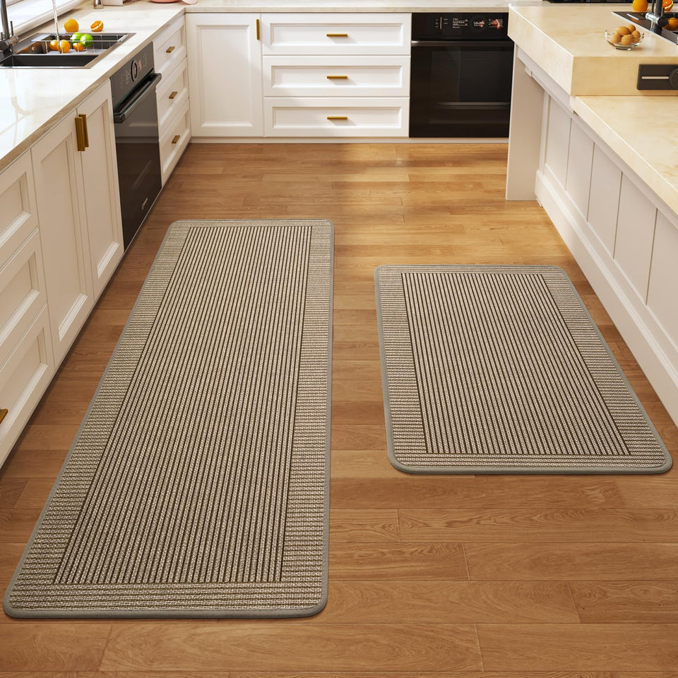 QiCaiJia braided kitchen rug 17x30 enhances grip and safety on busy floors