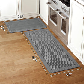 QiCaiJia kitchen mat close-up demonstrates durable non-slip backing for steady placement.