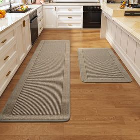 QiCaiJia kitchen mats soft braided texture viewed from above for comfort on hard floors