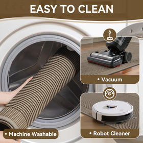 QiCaiJia braided runner with geometric pattern adding style to spaces