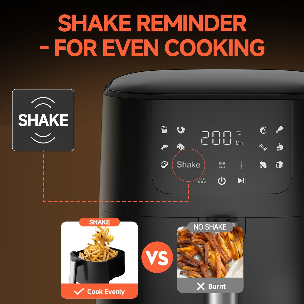 QIDO Air Fryer removable crisper basket simplifies cleanup after cooking.