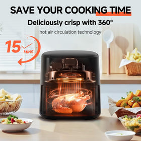 QIDO Air Fryer large display shows temperature and programs at a glance for quick decisions.