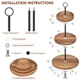 QIELSER middle tray 8-inch diameter provides balanced height