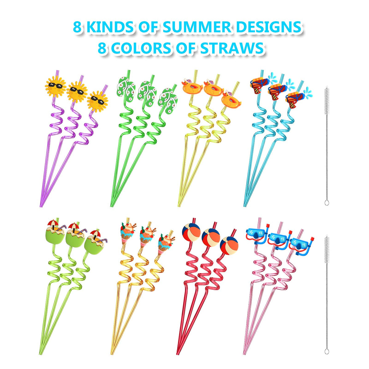 QierGub back-to-school summer straw kit for kids celebrations