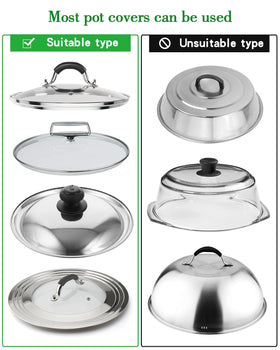 QIHS rack holds lids and pan covers neatly for tidy cabinets.