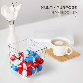 Qilinba large-capacity storage bin for multiple coffee pods and blends.