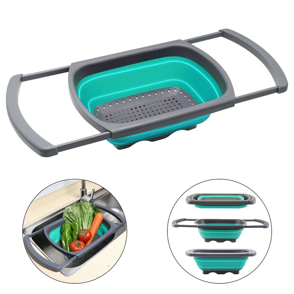QiMH colander ergonomic design simplifies washing and draining chores.