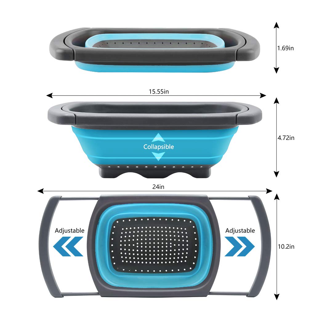 QiMH Colander over-counter freestanding use for flexible kitchen layouts.