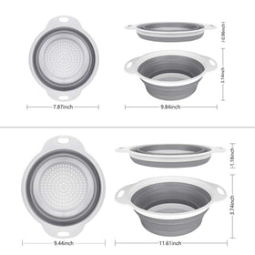 QiMH collapsible colander 4qt ideal for rinsing vegetables.