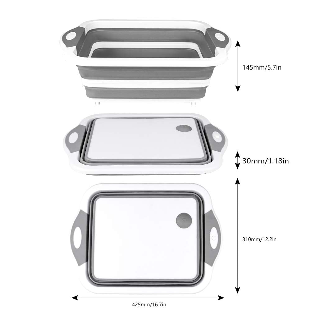 QiMH collapsible cutting board with knife included for easy prep.