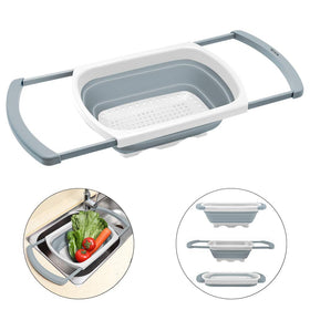 QiMH foldable kitchen strainer offers compact storage and quick setup on the counter.