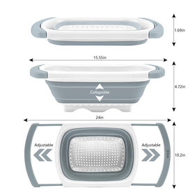 QiMH large-capacity 6-quart colander ideal for draining pasta, berries, or greens.