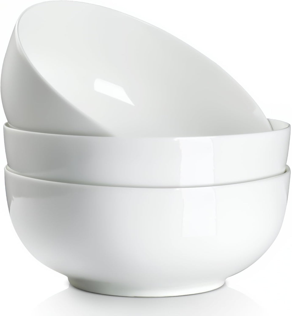 QINLANG 60 oz large soup bowl, 8-inch diameter, ideal for ramen or hearty soups.