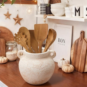 Qinyoung kitchen countertop storage stand helps organize spatulas, spoons, and more.