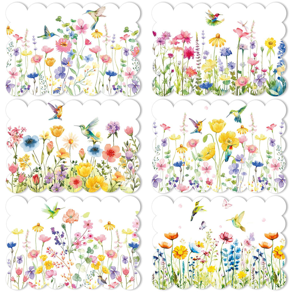 Qinyoung watercolor flowers placemats pattern for elegant table setting and easy cleanup