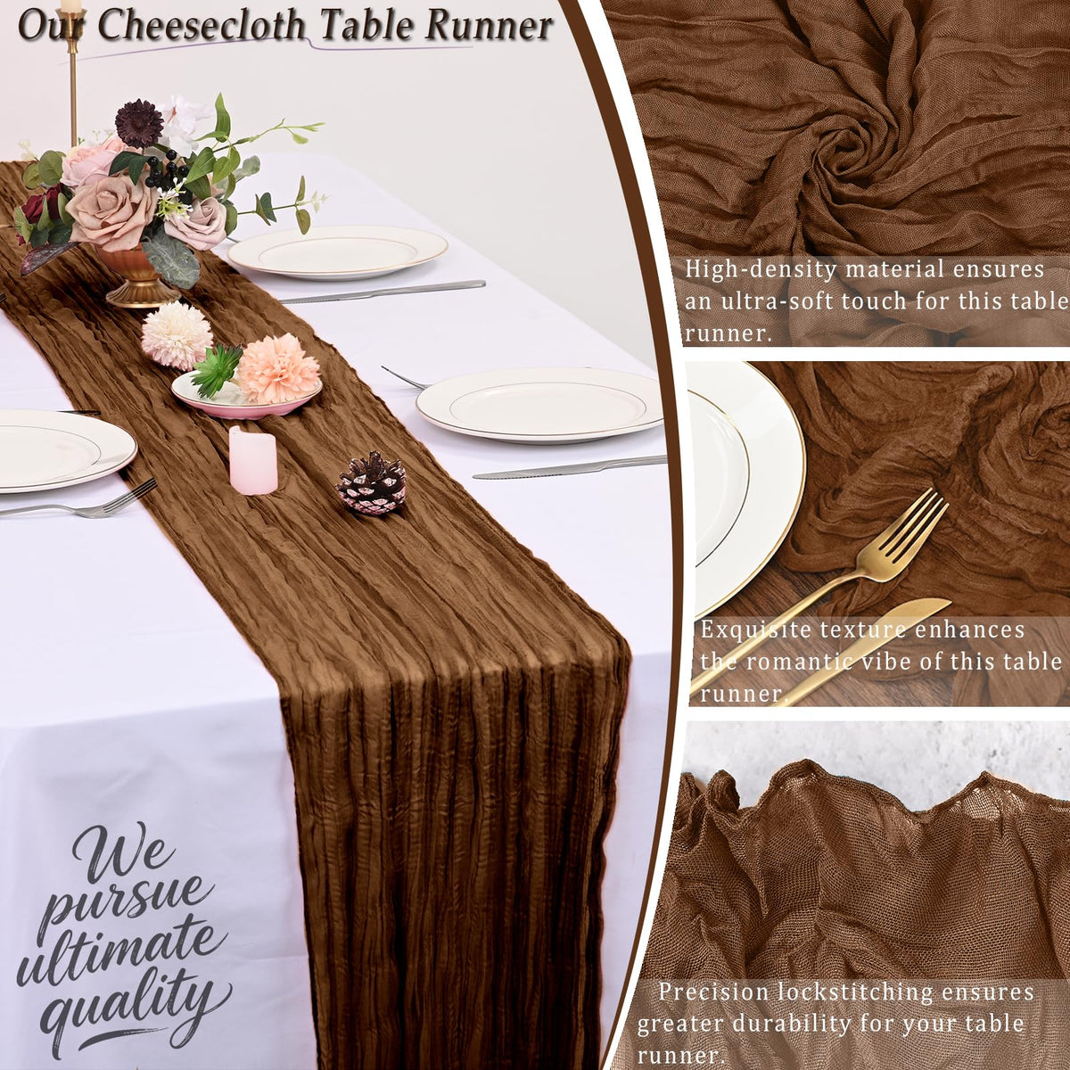 QINZOVAL brown cheesecloth shelf decor adding warmth to shelves