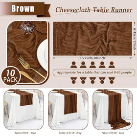 QINZOVAL cheesecloth table runner draped over a table showing flexible drape