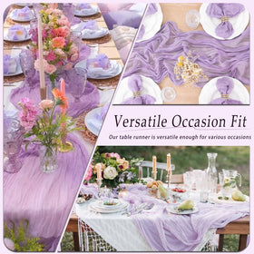 QINZOVAL lavender runner suits casual breakfasts to formal dinners.
