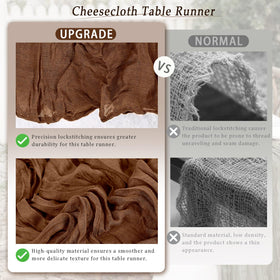QINZOVAL rustic gauze runner close-up highlighting breathable texture
