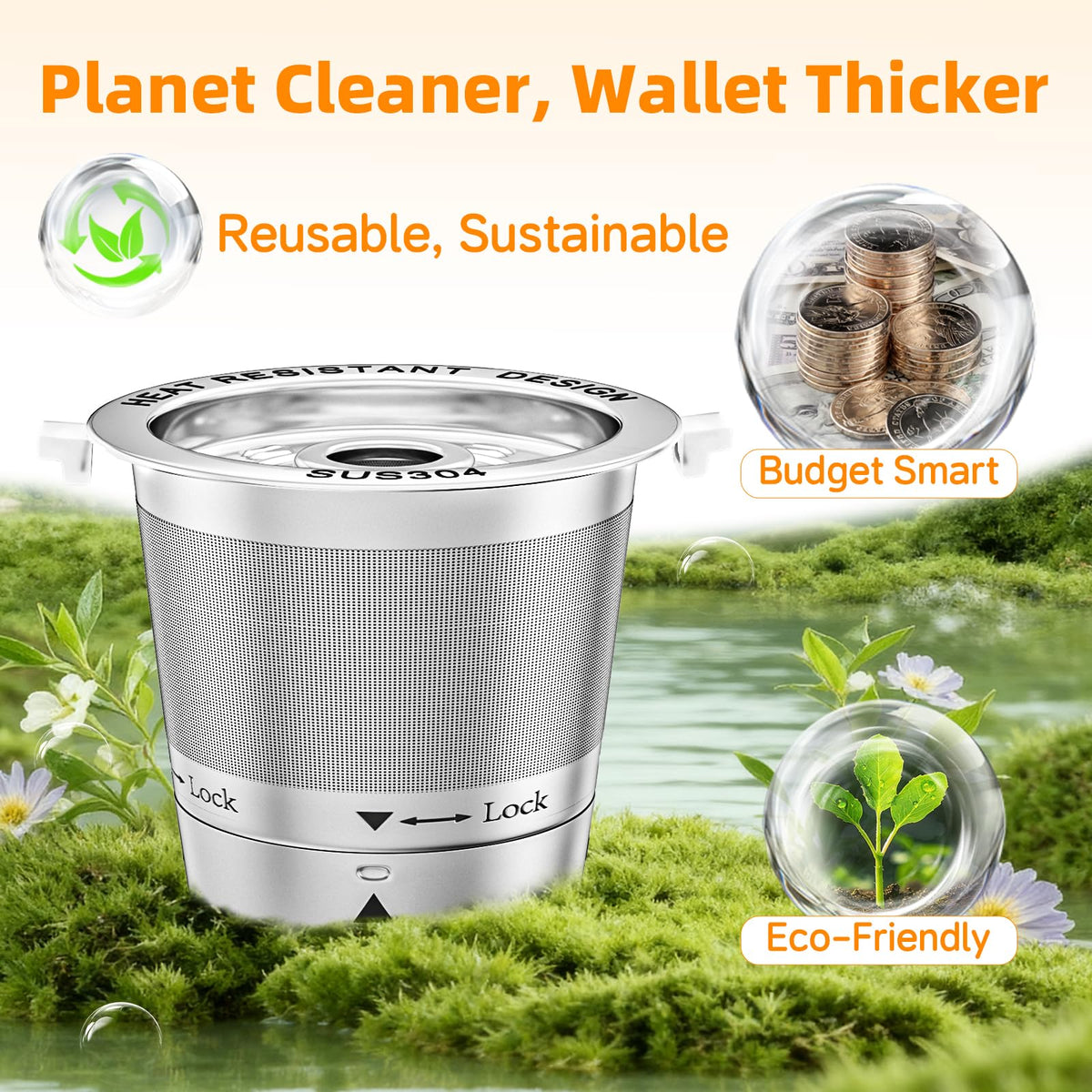Qiorgar seal-free metal pod minimizes plastic exposure and simplifies cleaning.