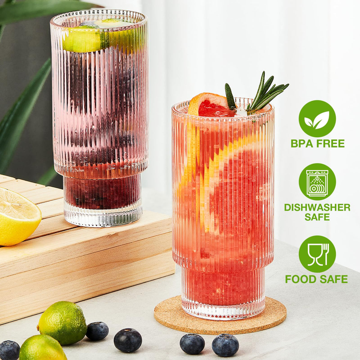 Qipecedm dishwasher-safe glassware for easy cleanup after gatherings.