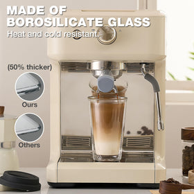 Qipecedm floating effect glass mug showcasing drinks suspended for visual appeal.
