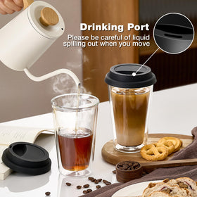 Qipecedm borosilicate glass for heat resistance and condensation-free hands.