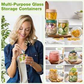 Qipecedm 10oz jar with lid ideal for on-the-go snacks.