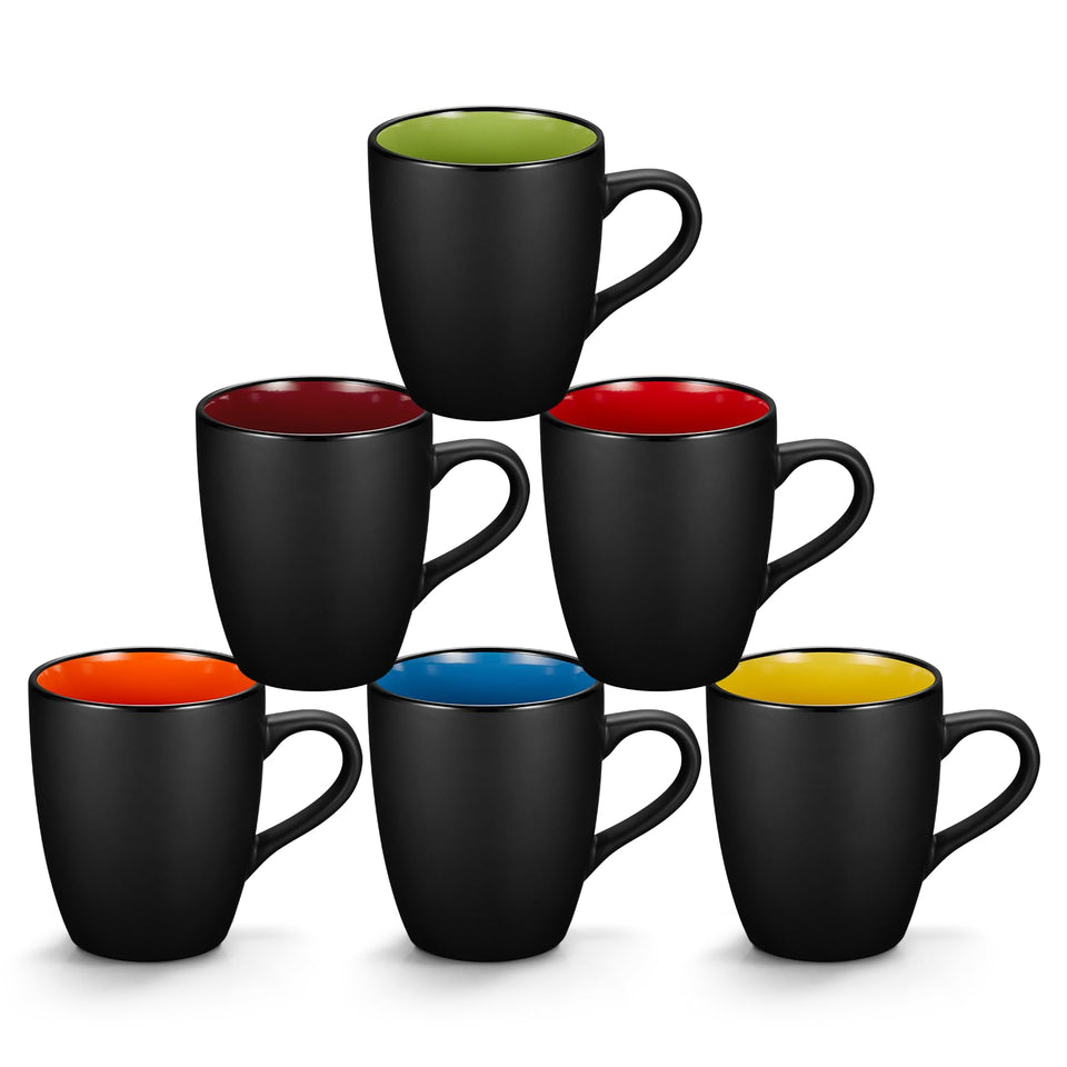 Qipecedm porcelain mug with blue interior for vibrant daily coffee