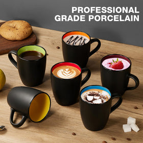 Qipecedm porcelain mug with purple interior adds stylish playful color