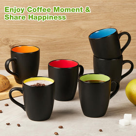 Qipecedm porcelain mug with red interior adds cheer for tea and cocoa