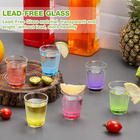 Qipecedm vodka shot glasses made with durable lead-free glass for safe serving.