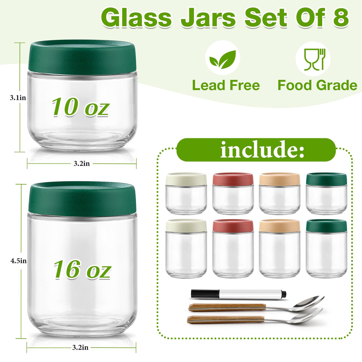 Qipecedm wide-mouth glass jar for easy filling and cleanup.