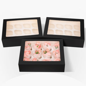 qiqee cupcake box window interior view highlights easy loading and visibility