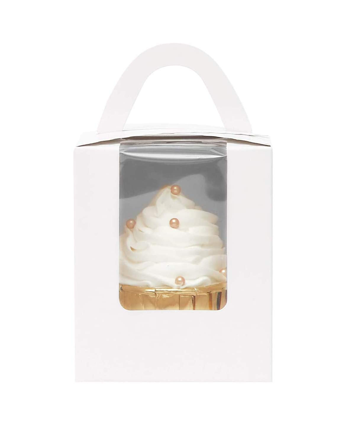 qiqee 60pcs cupcake boxes with window for secure transport and gift-ready presentation