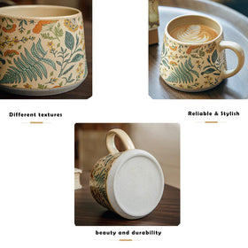 QIXCOZTI mug features smooth texture for comfortable sipping.