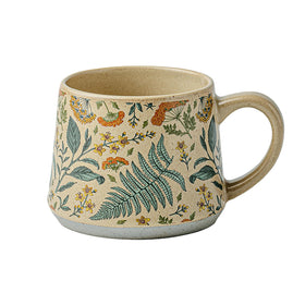 QIXCOZTI ceramic mug with a sunrise gradient rim for elegant morning rituals.