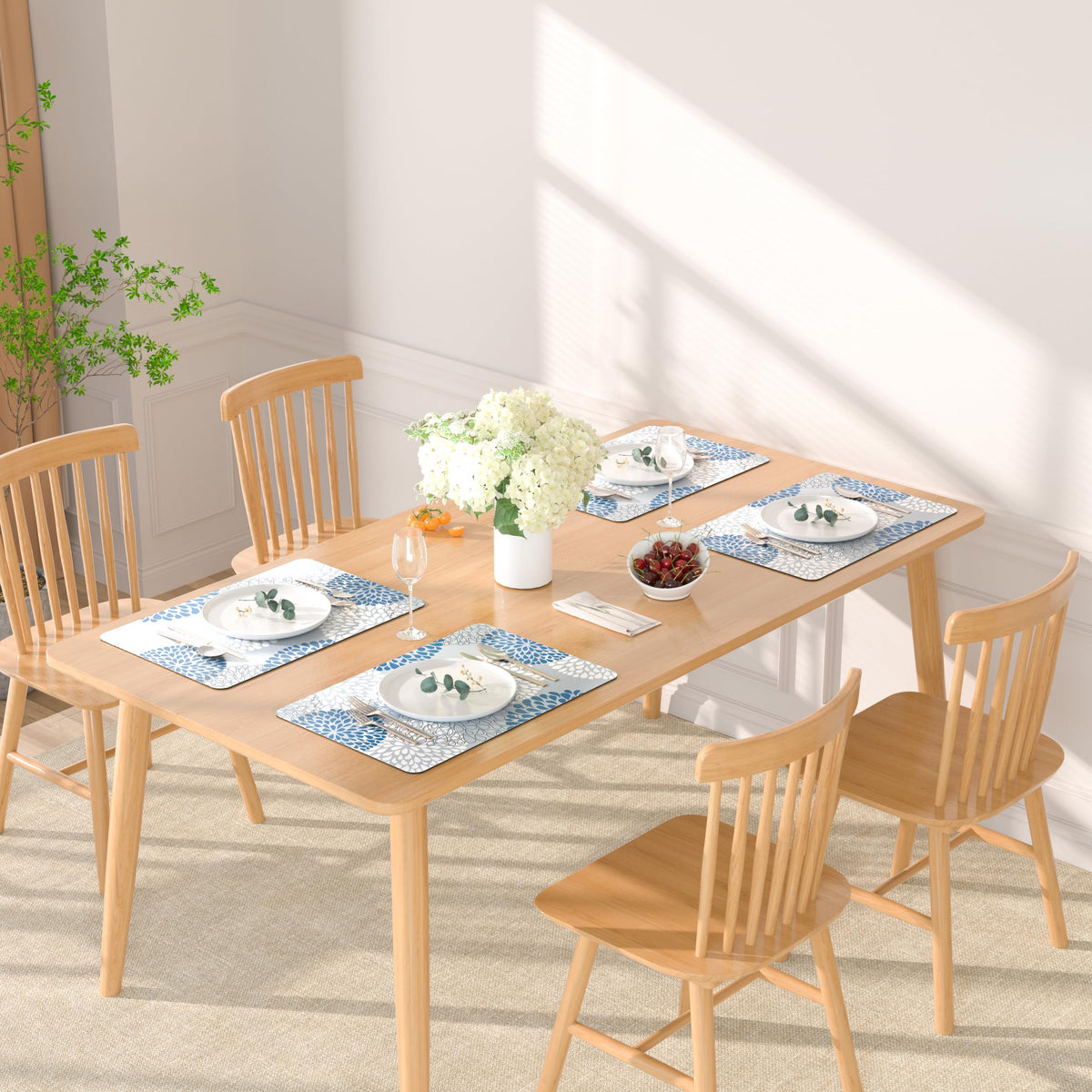 QiyI placemats compact storage rolled between meals.